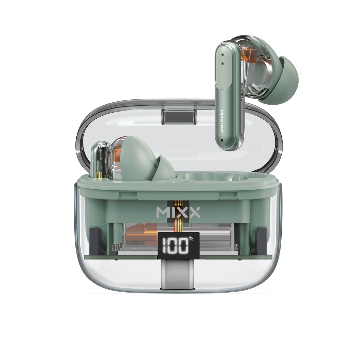 Mixx StreamBuds Switch Clear ANC Noise Cancelling Wireless Earbuds