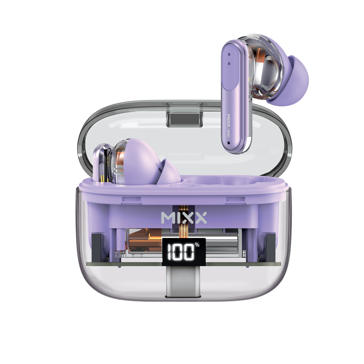 Mixx StreamBuds Switch Clear ANC Noise Cancelling Wireless Earbuds