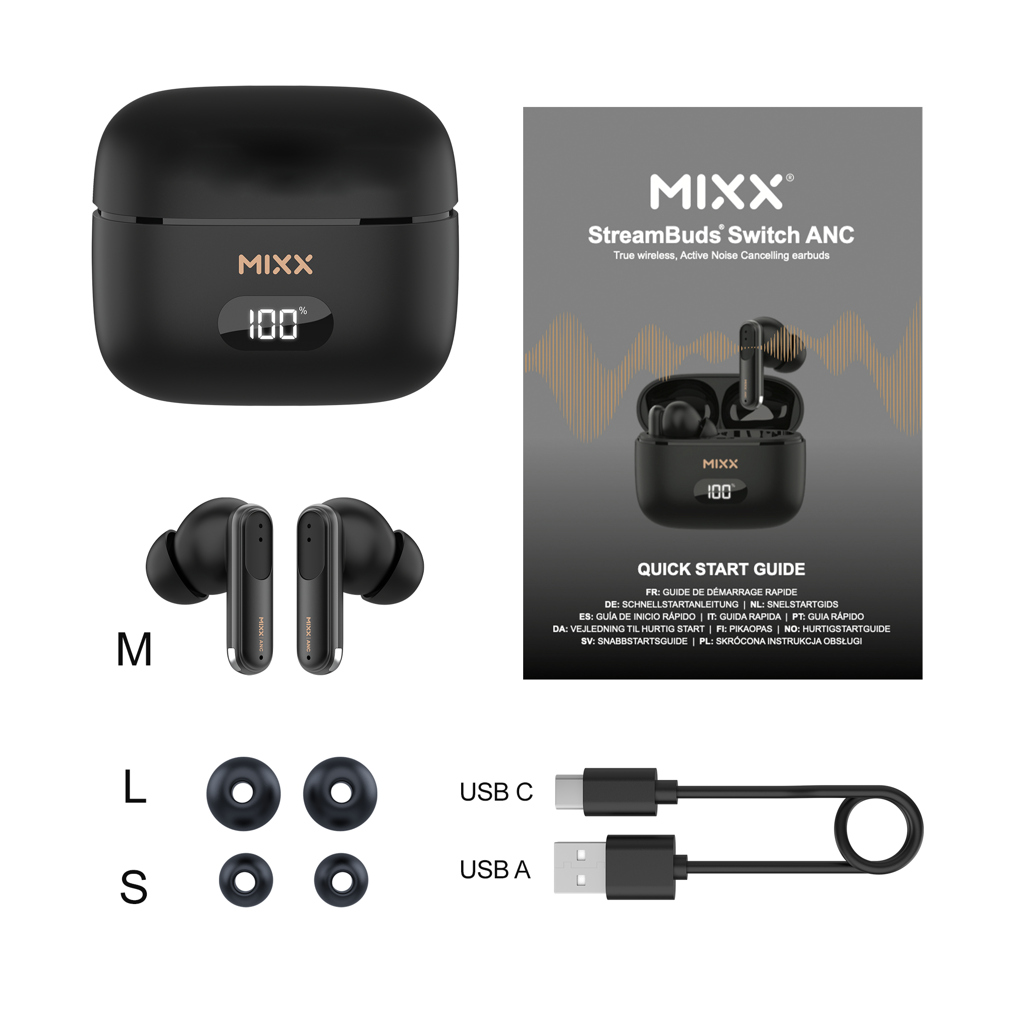 Mixx StreamBuds Switch ANC True Wireless Earbuds