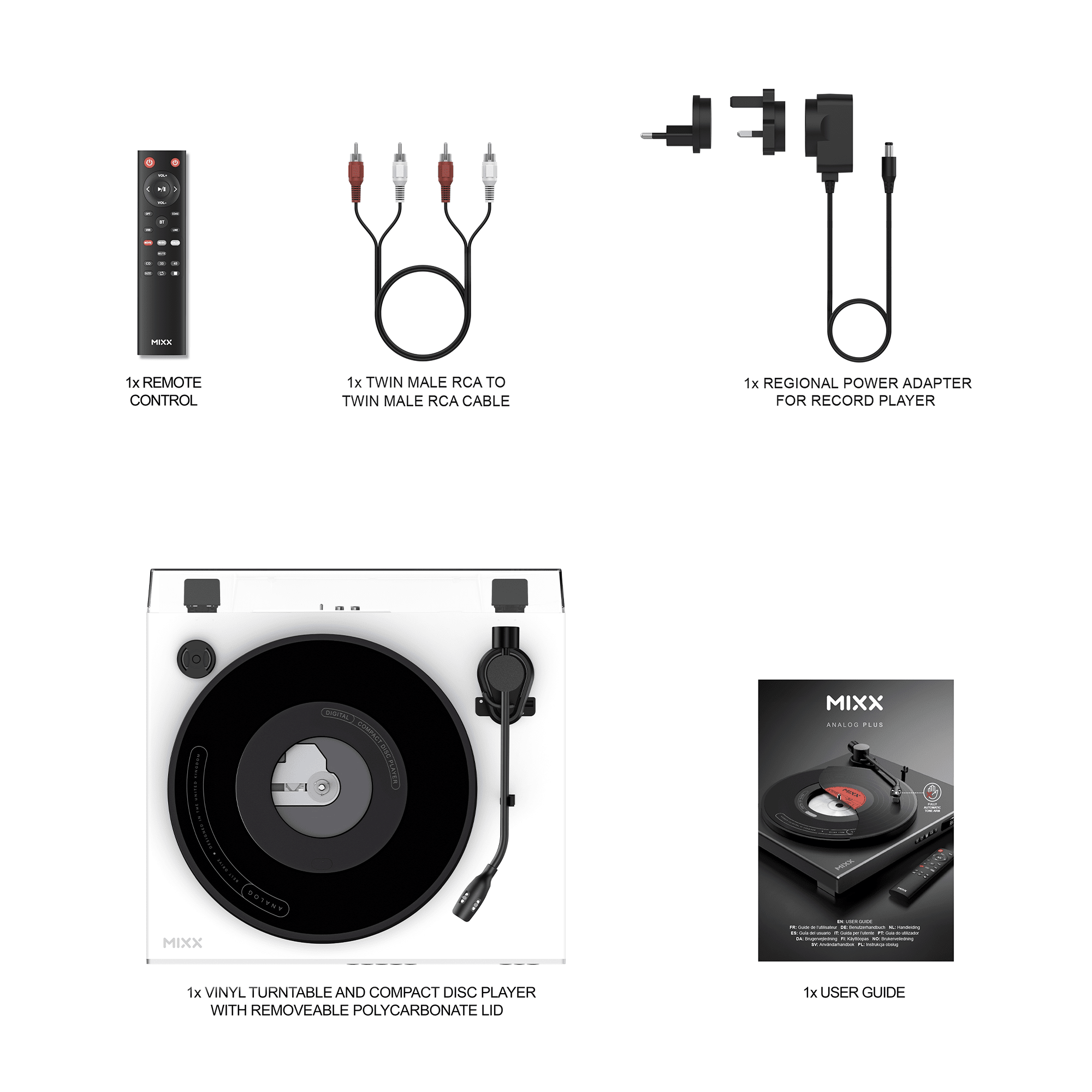 Analog Plus 2 In 1 Vinyl Record and CD Player - Mixx Audio