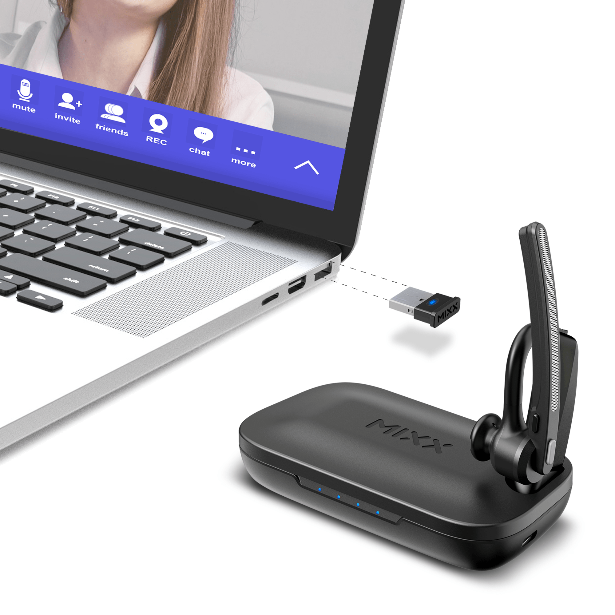 Mixx B10C Business Headset with Charge Case / Dock - Mixx Audio