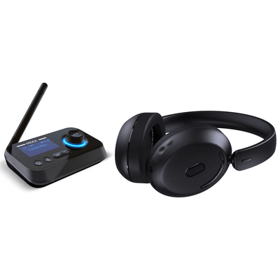 Mixx StreamQ TV Headphones and Audio Transmitter - Mixx Audio. - laying down